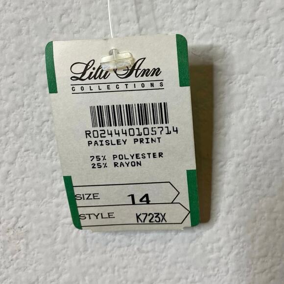 Lilli Ann Vintage Paisley Jacquard Blouse and Matching Scarf size 14 - Picture 6 of 6